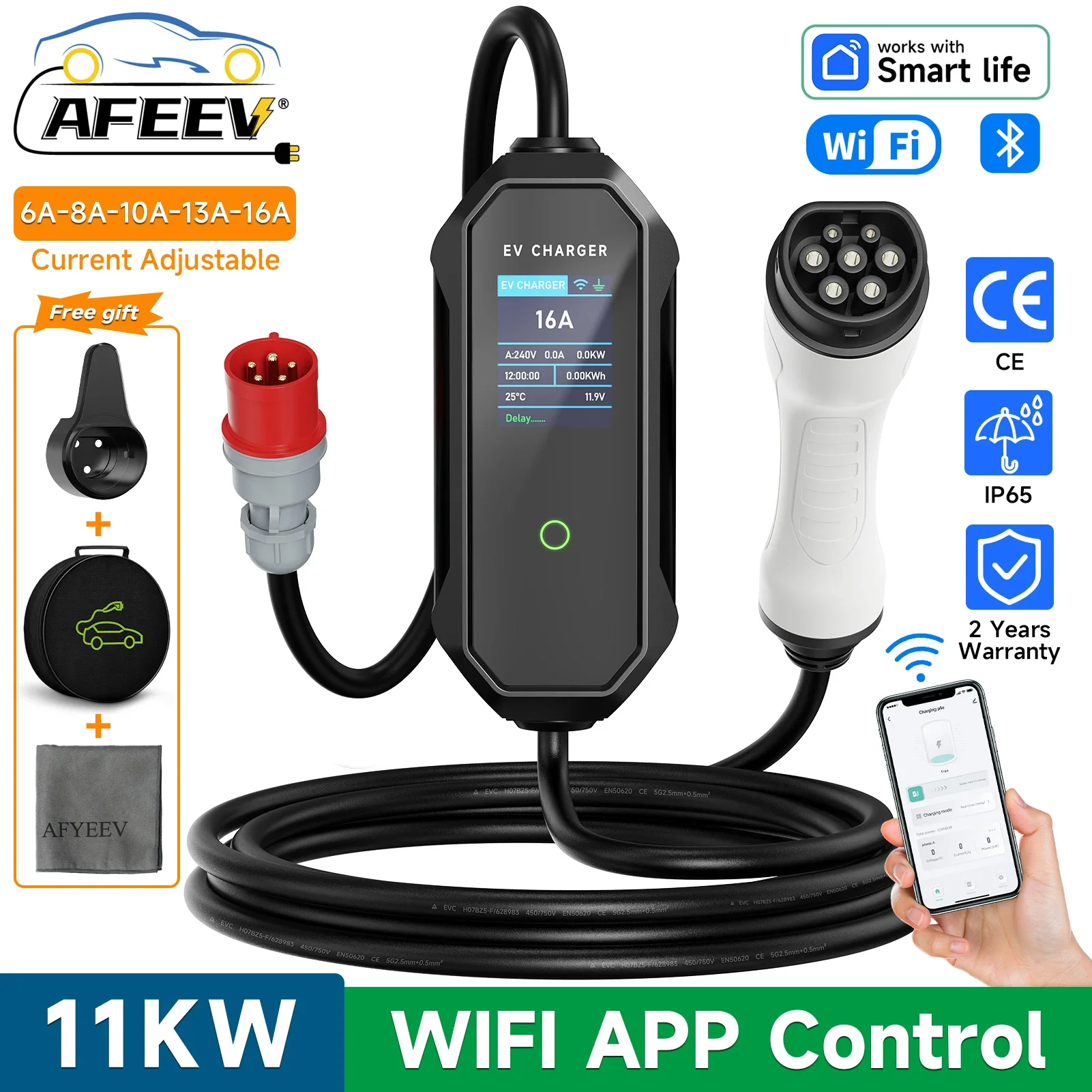 Type 2 Portable Ev Charger 11Kw Cee - AFEEV 유형 2 휴대용 EV 충전기