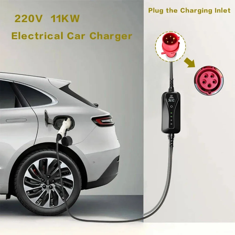 CEE 플러그 IEC62196-2 전기 자동차 충전기, - Type 2 Portable Ev Charger 11Kw Cee 리뷰 및 가격