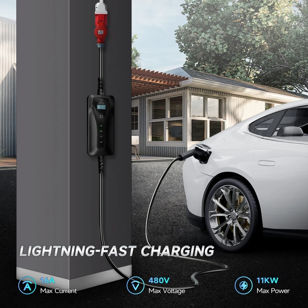 11KW 16A EV 충전기 유형 2 EVSE 충전 상 - Type 2 Portable Ev Charger 11Kw Cee 리뷰 및 가격