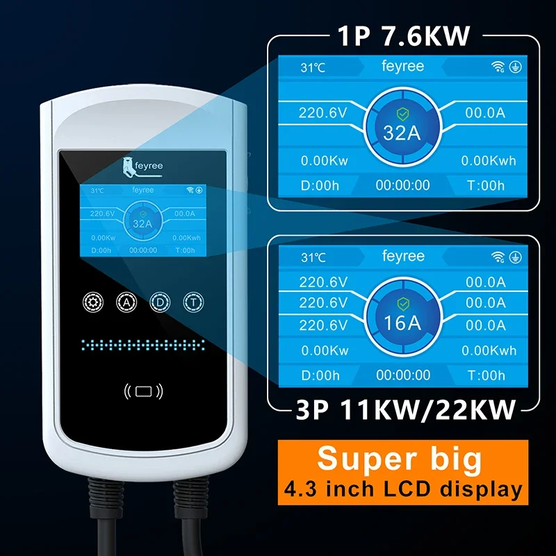 페이리 타입2 EV 충전기 32A 7.6KW 충전 스테 - Ev Charger Type 2 22Kw 32A 3 Phase 리뷰 및 가격